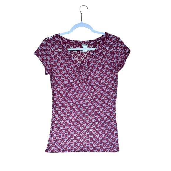 Y2K Babydoll Top Red Romantic Burnout Hearts Vintage Maurices Medium Coquette - Picture 1 of 5